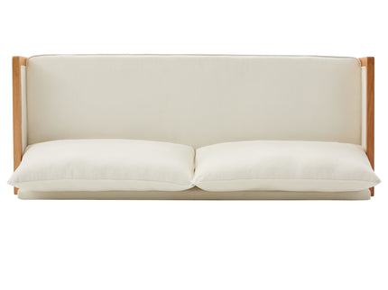 Modern 3 Seater Sofa With Wood Armrests