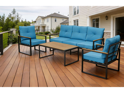 Oversized Outdoor Conversation Set, 5 Seater - Blue