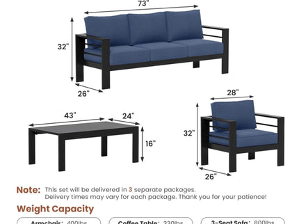 Outdoor Patio Set, All-Weather, Thick Cushions