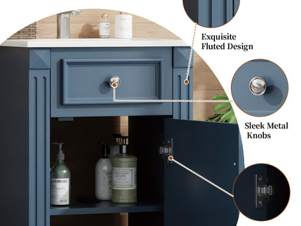 Bathroom Vanity With Sink, Soft-Closing Door, Adjustable Shelf