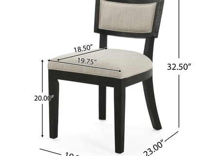 Farmhouse Style Fabric Upholstered Side Dining Chair Set