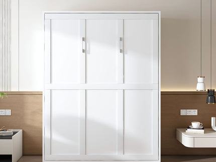 Queen Murphy Bed, Foldable Wall Bed, Space Saving Design For Bedrooms - White