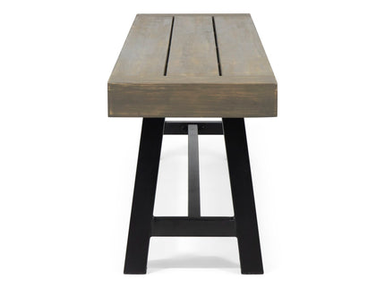 Outdoor Patio Bench - Gray / Rustic Metal