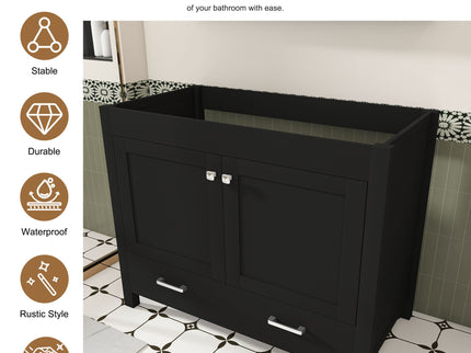 Bathroom Vanity With Soft Close Cabinet, Single Drawer, Sink Not Included - Black