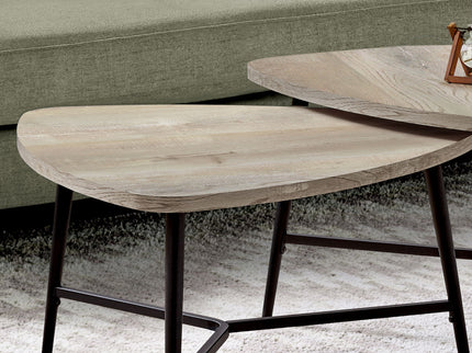 Table Set, Coffee, End, Side, Accent, Living Room / Beige Laminate, Contemporary, Modern (Set of 2) - Taupe