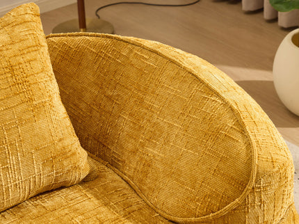 Curved 2 Person Compress Sofa With Armrests, Includes Pillows
