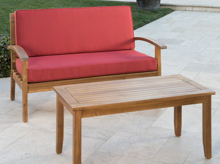 Outdoor Chat Set With Coffee Table And Loveseat
