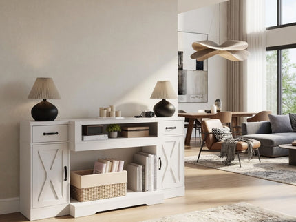 TV Stand With Adjustable Shelves & Double Doors