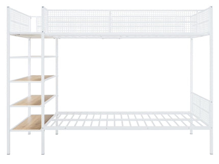 Bunk Bed With 5 Tier Shelves