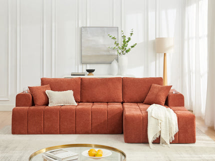 L - Shaped Sectional Sofa With Cup Holders & Side Pockets