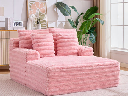 Oversized Chaise Lounge Chair Indoor With Pillows For Living Room