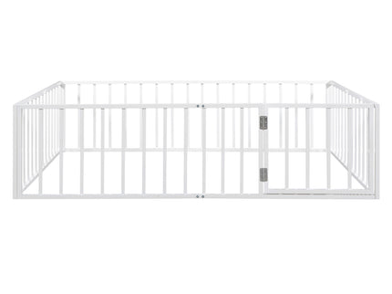 Metal Floor Bed Frame With Fence And Door