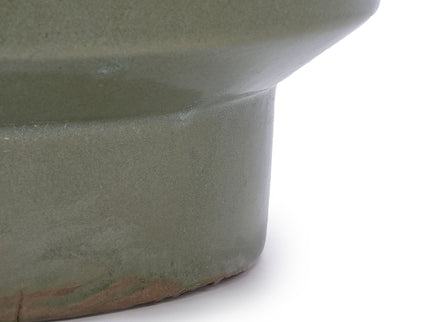 3 Pieces Ceramic Flowerpot, Planter For Patio, Garden Or Windowsills - Antique Light Green