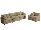 Light Brown / 2 Pc. 3 Seater Sofa, Chair