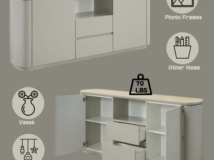 Ingram - Ceramic Top Server - Light Gray