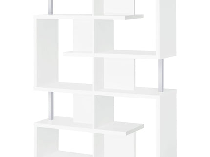 5 Tier Geometric Bookcase - White