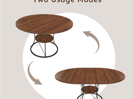 Round Extendable Dining Table Set With Chairs