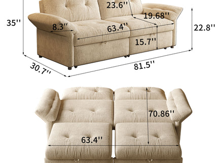 Sofa Bed, 2 In 1 Design For Living Rooms