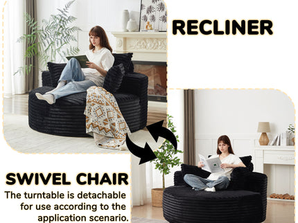 Swivel Chair With 360° Rotation For Living Room