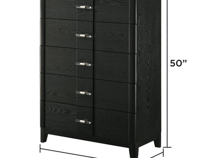 Opel - 5 Drawer Chest - Black
