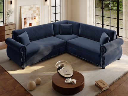 L-Shaped Sofa Couch With Pull-Out Bed