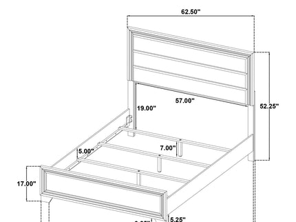 Funston - 4 Piece Queen Bedroom Set With Upholstered Headboard - Oak