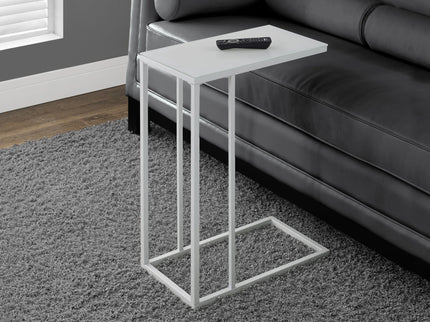 Accent Table, C - Shaped, Tempered Glass, Stylish Design Contemporary & Modern