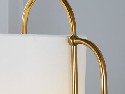 Leslie - Glam / Art Deco Floor Lamp - Gold / White