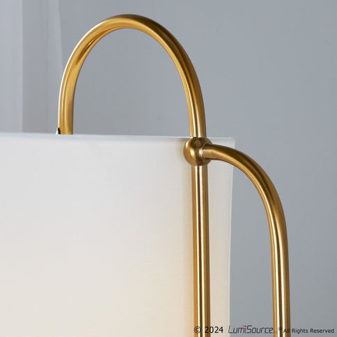 Leslie - Glam / Art Deco Floor Lamp - Gold / White