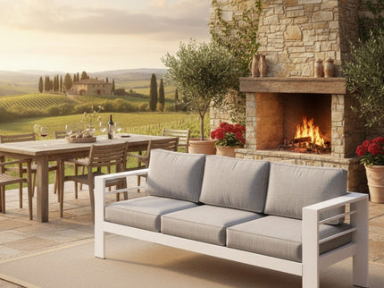 All-Weather Patio Sofa & Cushions, 3 Seat Outdoor Couch