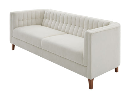 Modern 3 Seater Sofa, Upholstered Couch With Curved Armrests