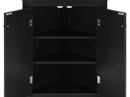 Triangle Bathroom Storage Cabinet With Adjustable Shelves, Freestanding Floor Cabinet For Home Kitchen