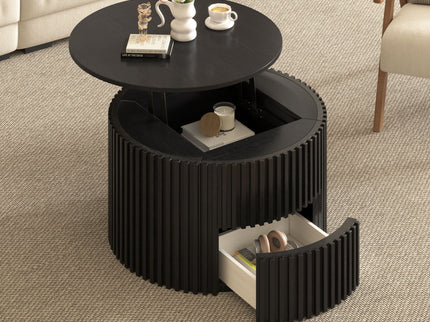 Round Lift Top Coffee Table With Hidden Storage For Living Room