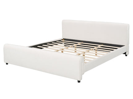 Luxury Upholstered Bed Frame With Curved Headboard & Footboard