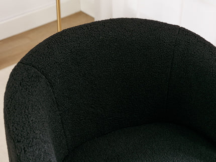 Teddy Fabric Swivel Accent Armchair Barrel Chair With Powder Coating Metal Ring