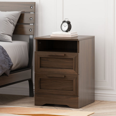 Broxon - Rustic Drawer Nightstand