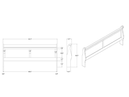 Charlston - Modern Sleigh Design Bed With LED