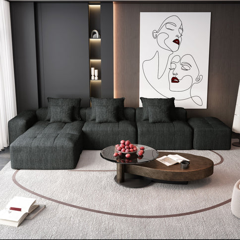 Modern Oversized Diy Combination, Modular Sectional Sofa With Pillows
