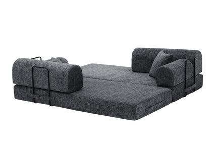 Modern 2 Tone Fabric Convertible Sleeper Sofa Bed