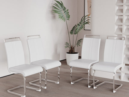 Modern Dining Chairs With Padded Seat, High Back