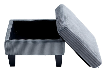 L-Shaped Sectional Sofa With Padded Cashmere, Space Saving Design For Living Rooms & Apartments - Gray