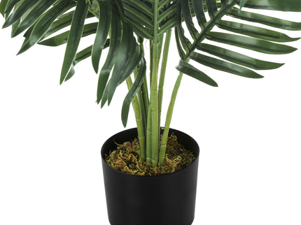 34" Tall, Artificial Plant, Palm Tree, Indoor, Faux, Fake, Floor, Greenery, Potted, Real Touch, Decorative - Green / Black