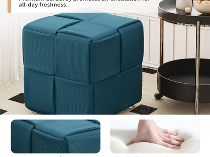 Modern Ottoman Foot Rest With Woven Design