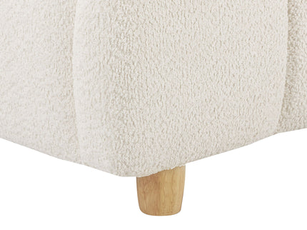Pula - Queen Platform Bed With Upholstered Headboard, Slat Support, No Box Spring Needed - Ivory