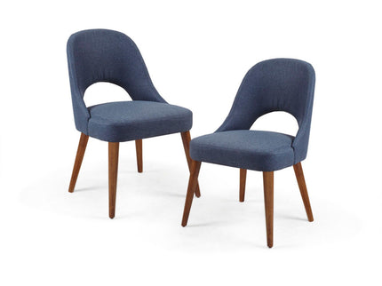 Dining Side Chair Upholstered Textured (Set of 2) - Navy