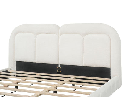 Upholstered Platform Bed With Tufted Headboard