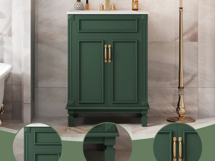 Bathroom Vanity With Top Sink, Cabinet With 2 Soft Closing Doors