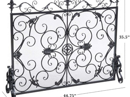 Darcie - Wrought Fireplace Screen, Ornate Design