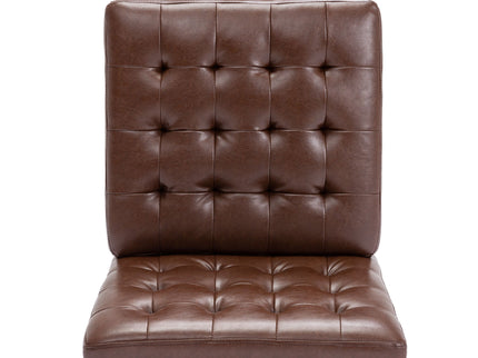 Contemporary Accent Chair With Tufted Waffle Stitch - Dark Brown