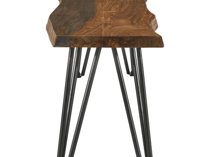 Neve - Sheesham Live Edge Dining Bench With Hairpin Legs - Gray